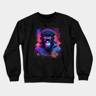 Monkey art painting Crewneck Sweatshirt